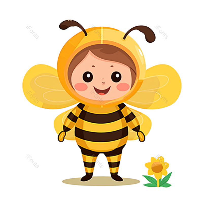 插图图片,儿童元素,蜜蜂PNG,小蜜蜂免抠素材